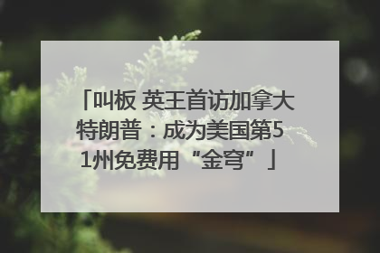 叫板 英王首访加拿大 特朗普：成为美国第51州免费用“金穹”