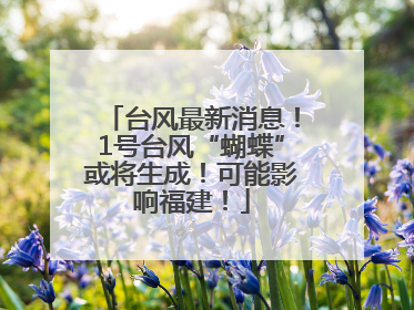 台风最新消息！1号台风“蝴蝶”或将生成！可能影响福建！