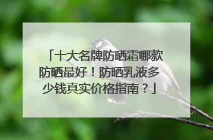十大名牌防晒霜哪款防晒最好！防晒乳液多少钱真实价格指南？