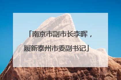 南京市副市长李晖，履新泰州市委副书记