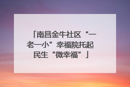 南昌金牛社区“一老一小”幸福院托起民生“微幸福”