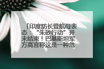 印度防长登航母表态：“朱砂行动”并未结束！巴基斯坦军方高官称这是一种危险的状况……