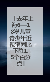 去年上海6—18岁儿童青少年近视率同比下降1.5个百分点