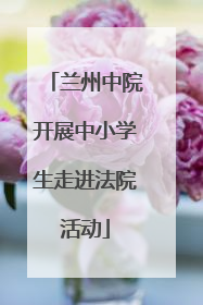 兰州中院开展中小学生走进法院活动