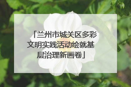 兰州市城关区多彩文明实践活动绘就基层治理新画卷