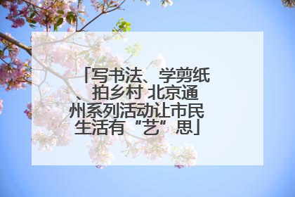 写书法、学剪纸、拍乡村 北京通州系列活动让市民生活有“艺”思