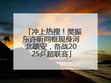 冲上热搜！樊振东许昕同框现身河北雄安，备战2025乒超联赛