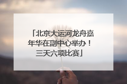 北京大运河龙舟嘉年华在副中心举办！三天六项比赛