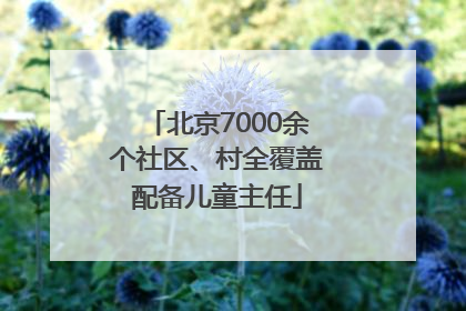 北京7000余个社区、村全覆盖配备儿童主任