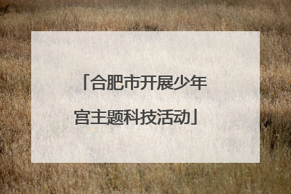 合肥市开展少年宫主题科技活动