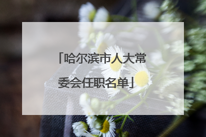 哈尔滨市人大常委会任职名单