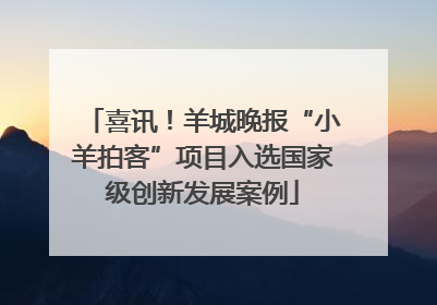 喜讯！羊城晚报“小羊拍客”项目入选国家级创新发展案例