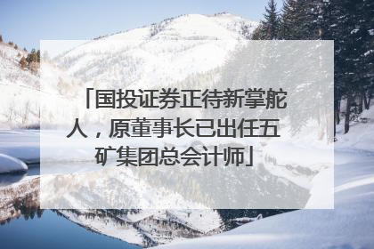 国投证券正待新掌舵人，原董事长已出任五矿集团总会计师