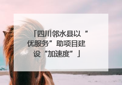 四川邻水县以“优服务”助项目建设“加速度”