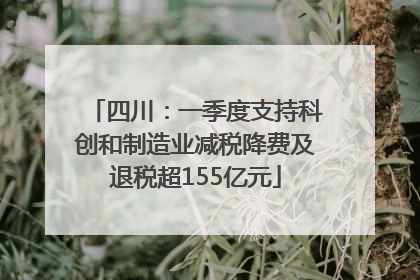 四川：一季度支持科创和制造业减税降费及退税超155亿元