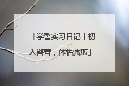 学警实习日记丨初入警营，体悟藏蓝