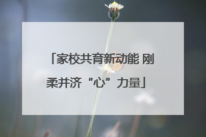 家校共育新动能 刚柔并济“心”力量