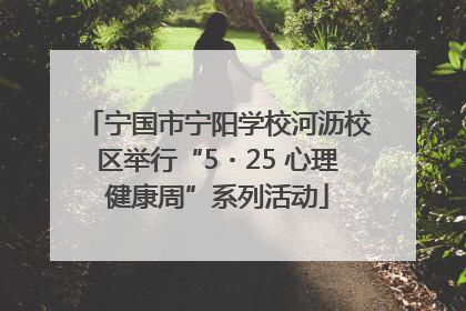 宁国市宁阳学校河沥校区举行“5・25 心理健康周”系列活动