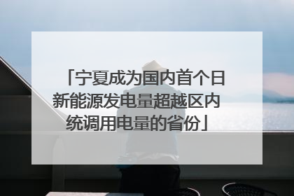 宁夏成为国内首个日新能源发电量超越区内统调用电量的省份