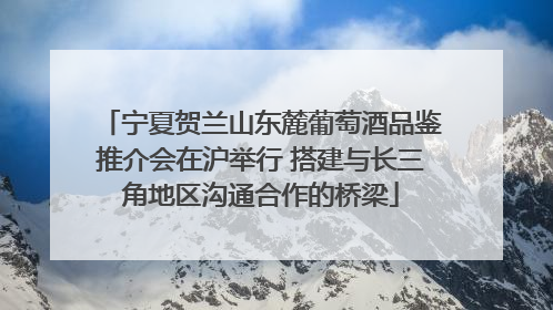 宁夏贺兰山东麓葡萄酒品鉴推介会在沪举行 搭建与长三角地区沟通合作的桥梁