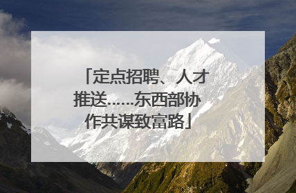 定点招聘、人才推送……东西部协作共谋致富路