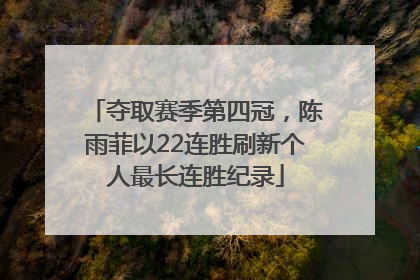 夺取赛季第四冠，陈雨菲以22连胜刷新个人最长连胜纪录