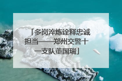多岗淬炼诠释忠诚担当——郑州交警十一支队董国瑞