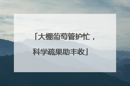 大棚葡萄管护忙，科学疏果助丰收
