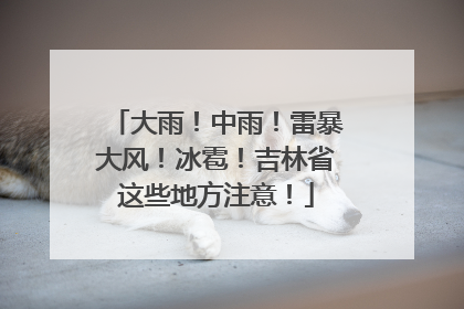 大雨！中雨！雷暴大风！冰雹！吉林省这些地方注意！