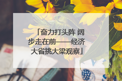 奋力打头阵 阔步走在前——经济大省挑大梁观察
