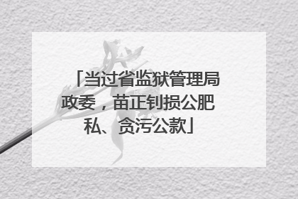 当过省监狱管理局政委，苗正钊损公肥私、贪污公款