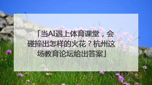 当AI遇上体育课堂，会碰撞出怎样的火花？杭州这场教育论坛给出答案