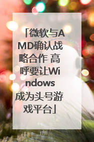 微软与AMD确认战略合作 高呼要让Windows成为头号游戏平台