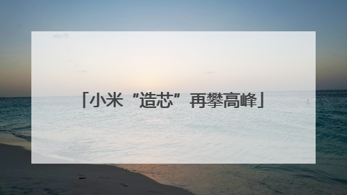 小米“造芯”再攀高峰