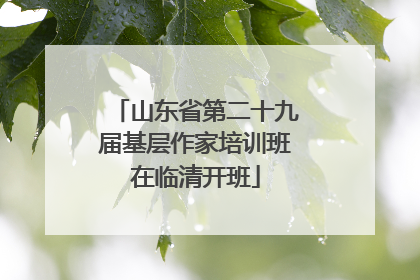山东省第二十九届基层作家培训班在临清开班