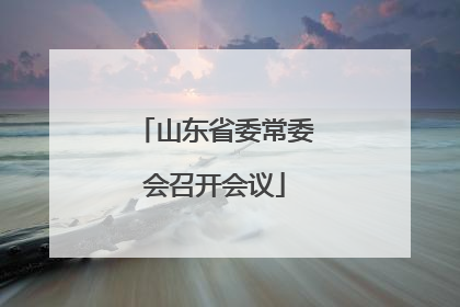 山东省委常委会召开会议