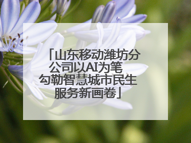 山东移动潍坊分公司以AI为笔 勾勒智慧城市民生服务新画卷