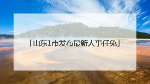 山东1市发布最新人事任免