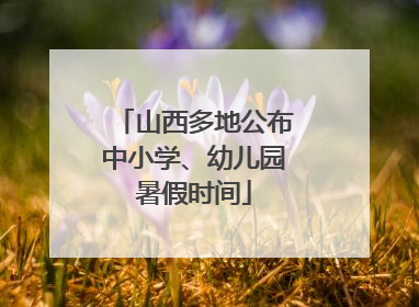 山西多地公布中小学、幼儿园暑假时间