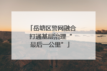 岳塘区警网融合 打通基层治理“最后一公里”