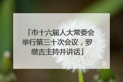 市十六届人大常委会举行第三十次会议，罗缵吉主持并讲话