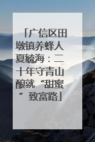 广信区田墩镇养蜂人夏毓海：二十年守青山酿就“甜蜜”致富路