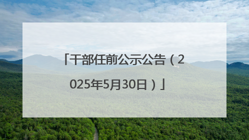 干部任前公示公告（2025年5月30日）