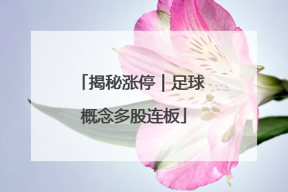 揭秘涨停｜足球概念多股连板