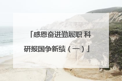 感恩奋进勤履职 科研报国争新绩（一）