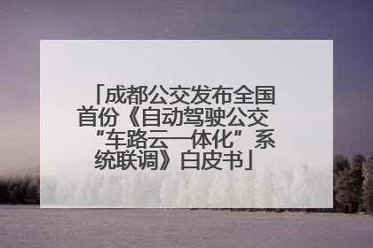 成都公交发布全国首份《自动驾驶公交“车路云一体化”系统联调》白皮书