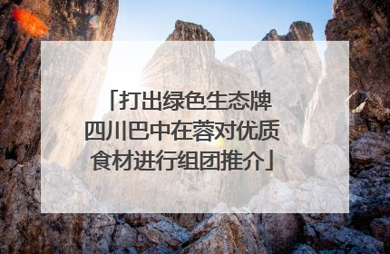 打出绿色生态牌 四川巴中在蓉对优质食材进行组团推介