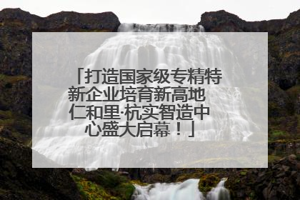 打造国家级专精特新企业培育新高地 仁和里·杭实智造中心盛大启幕！