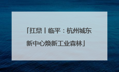 扛鼎丨临平：杭州城东新中心焕新工业森林