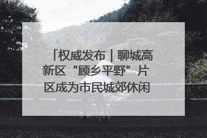 权威发布｜聊城高新区“顾乡平野”片区成为市民城郊休闲全新目的地